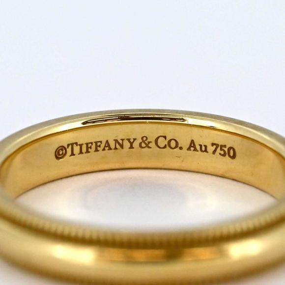 Tiffany Ring Milgrain Band K18PG Pink Gold Women's - Picture 3 of 7